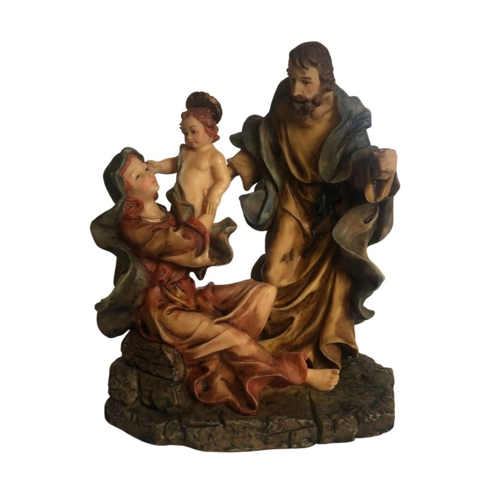Holy Family Nativity Figurine Mary Joseph Child Jesus Christmas Catholic READ